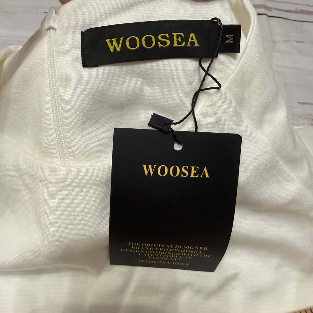 Woosea Women Pleated Dress White Size M Length knee - Picture 2 of 8